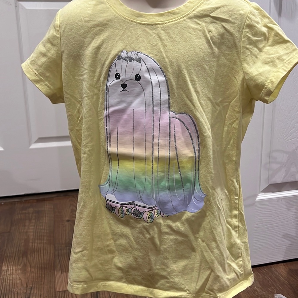 Cat jack dog with roller skates T-shirt sz 7/8